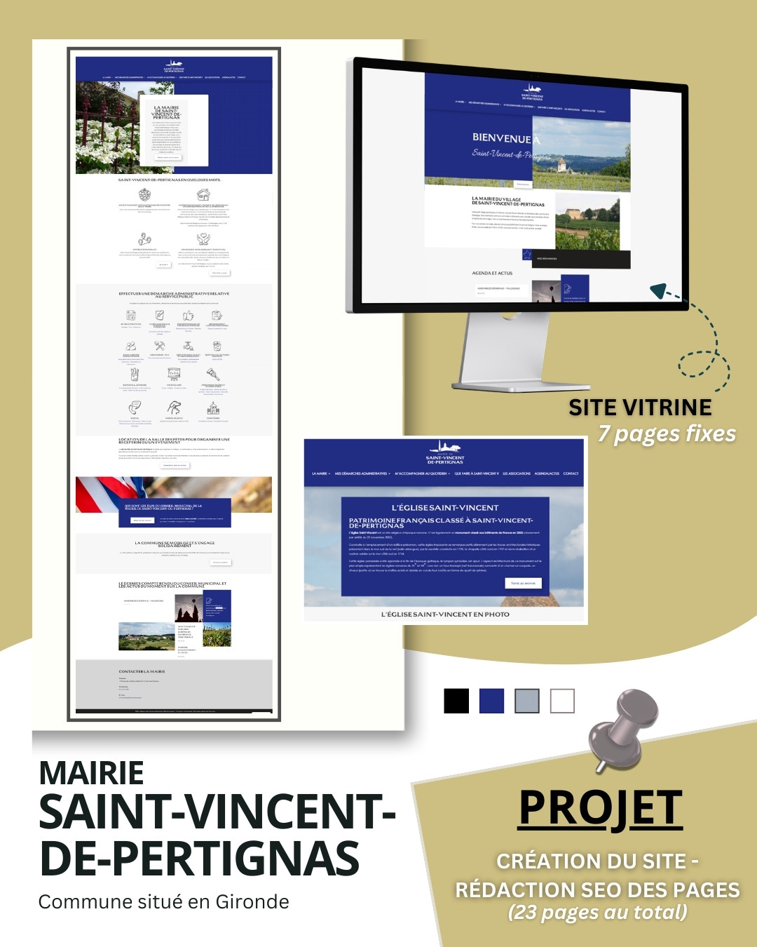Extrait du site internet de la mairie de Saint-Vincent-de-Pertignas rédigé et structuré pour le référencement.